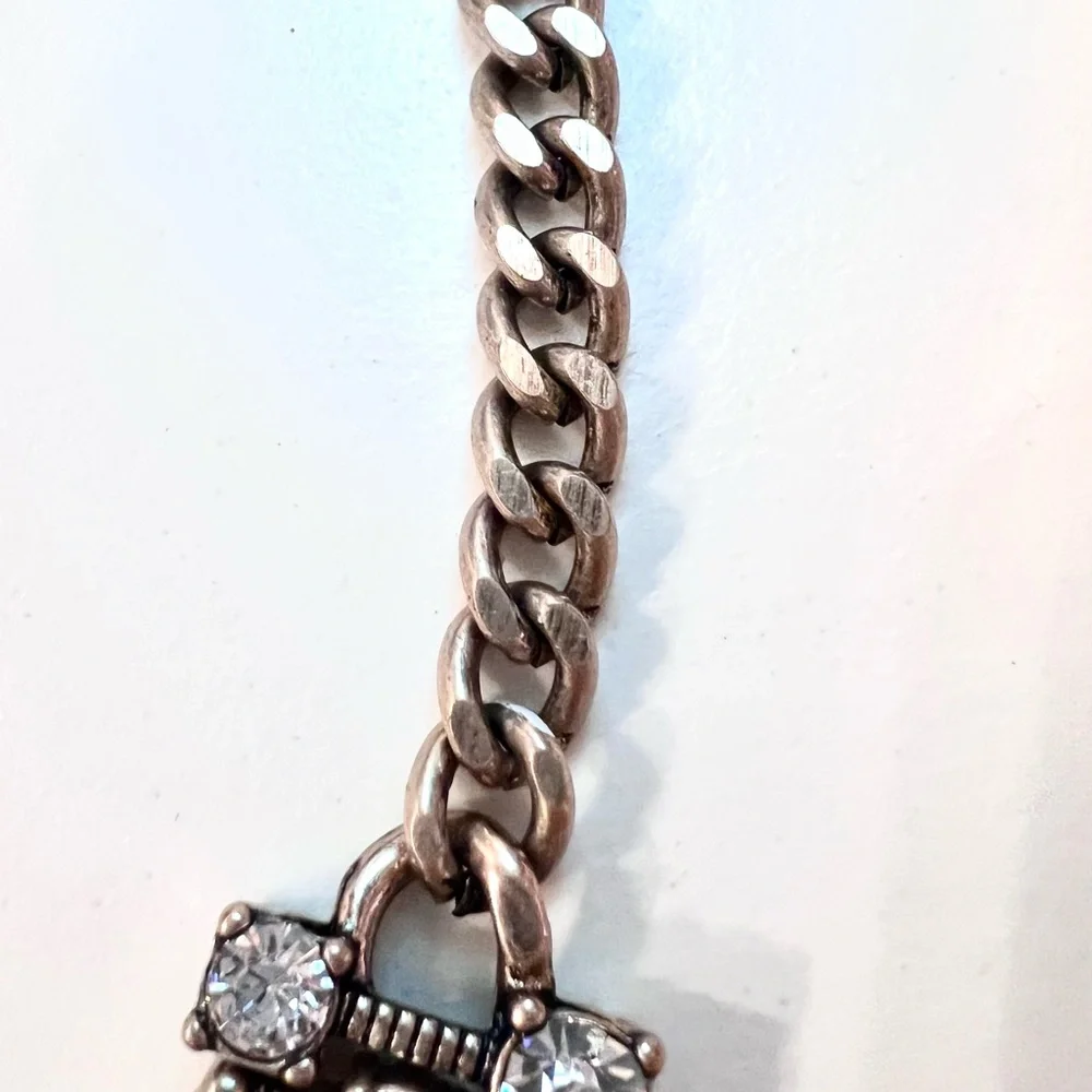 Lydell NYC plastron gold necklace with gems and rhinestones - Picture 6 of 8